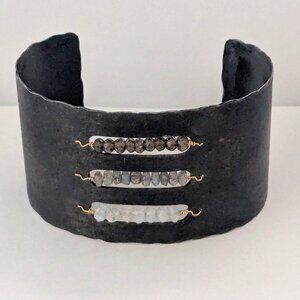 JUDITH HAAS New York Bronze Colored Modernist Cuff Bracelet